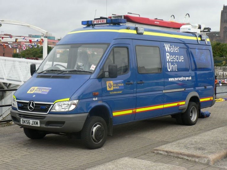 2007 Mercedes Sprinter 4x4 Water Rescue Unit carries dry and wet suits 