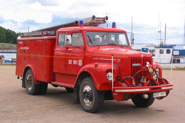 Fire brigade Karlskrona Sweden Scania pumper
