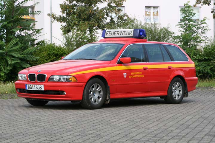 A 2003 BMW 520i from the Fire brigade Aschaffenburg Germany