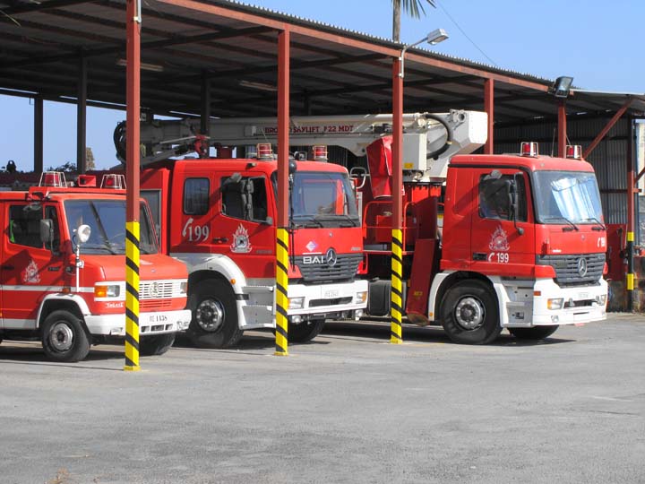 Line up Fire brigade City of Kos Greece